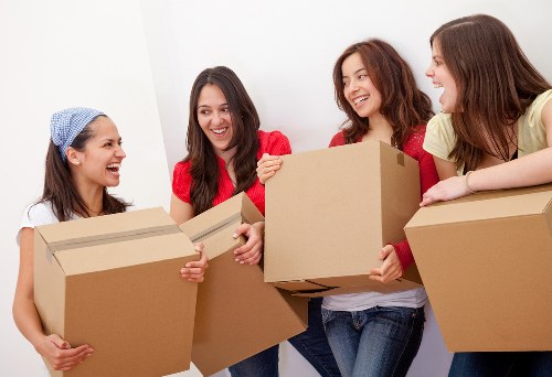 Removal vehicle loading household goods securely