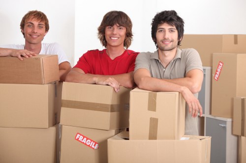 Furniture and boxes prepared for house removals across Spain