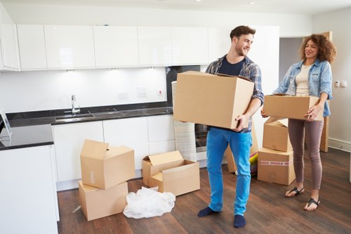 Commercial removals team organising office relocation in Spain