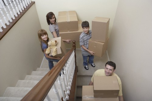Residential removals in a Spanish apartment area